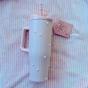 New Stainless Steel 40oz Tumbler Pink with Pearls